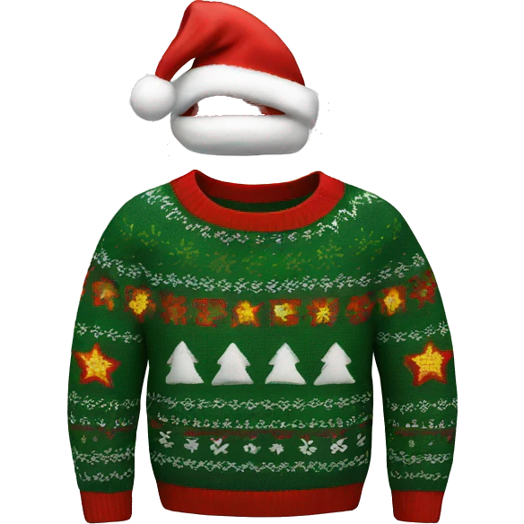 A Christmas sweater emoji