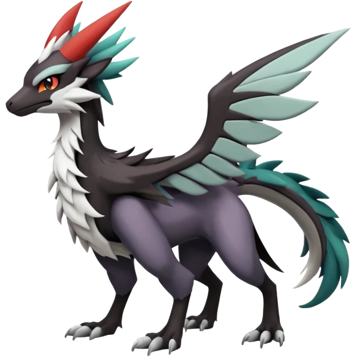 Noivern-Mightyena-Silvally-Fakémon-hybrid-creature (full body)  emoji