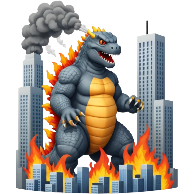 godzilla destroying a city emoji