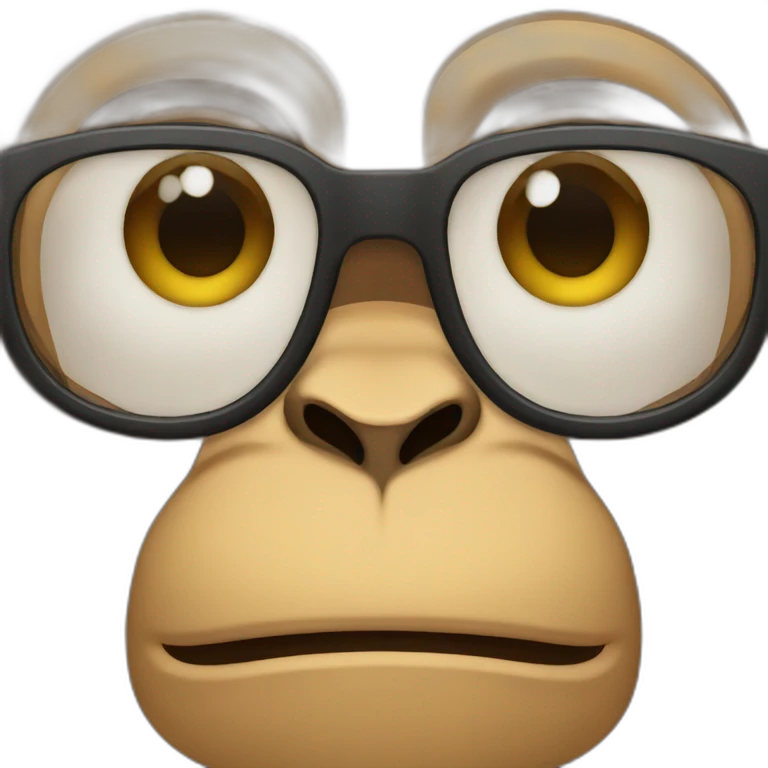 Crying monkey with glasses emoji