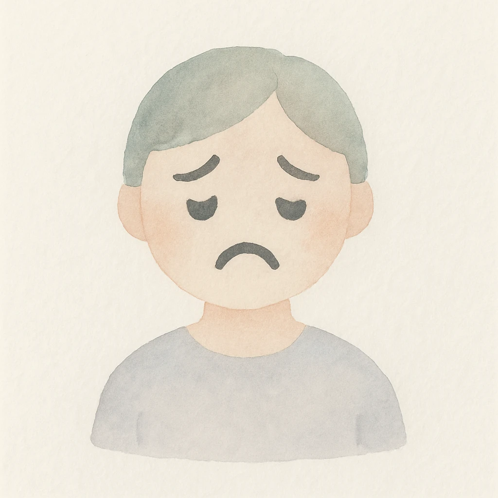 a sad person emoji in a watercolor painting style emoji