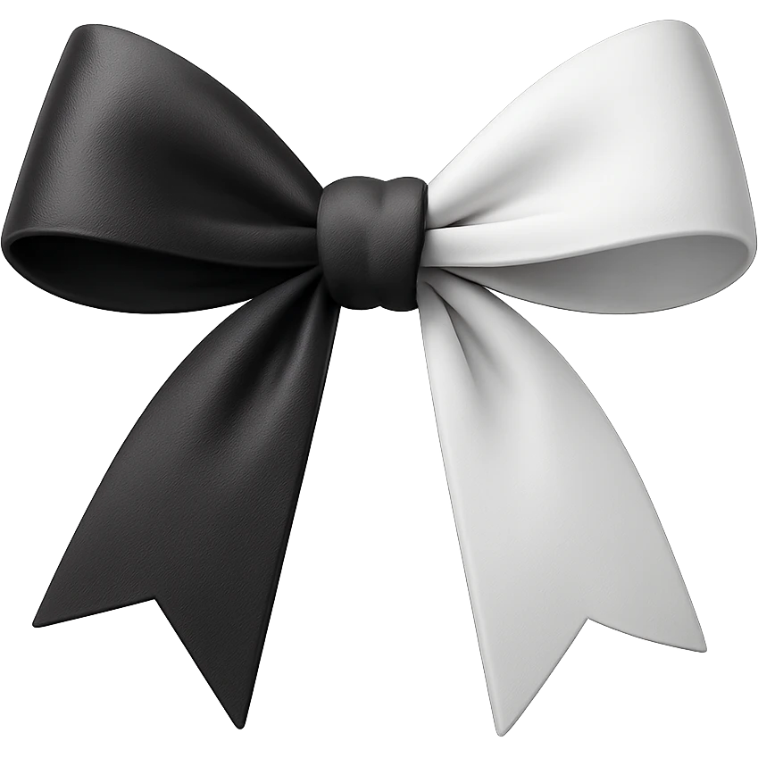 black white bow 3d , remove background emoji