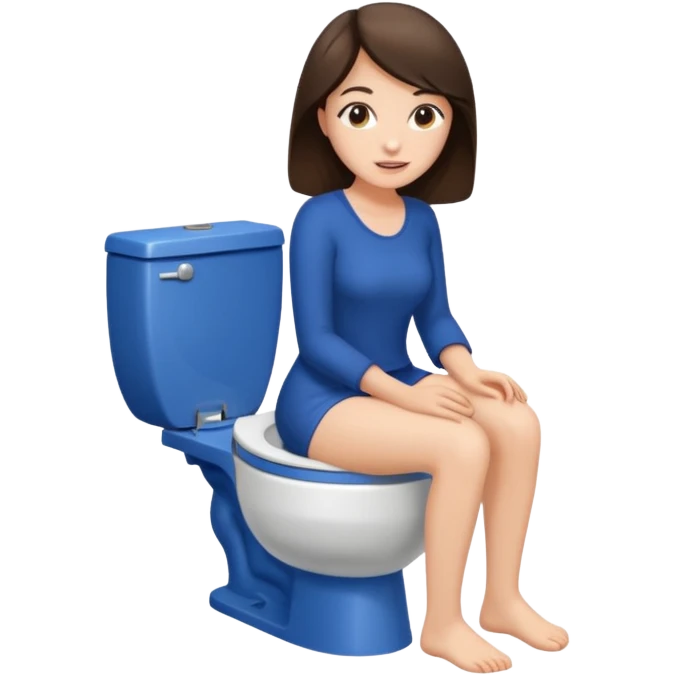 Brunette woman on toilet  emoji