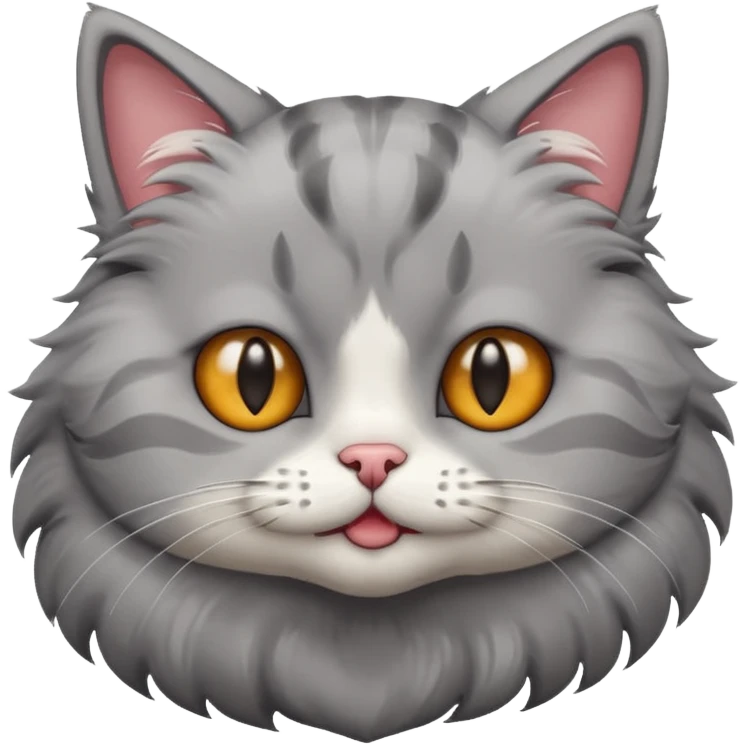 A cat with grey fur rolling its eyes  emoji