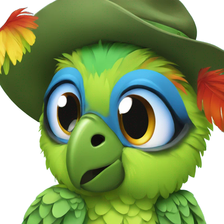 parrot wot a hat  emoji