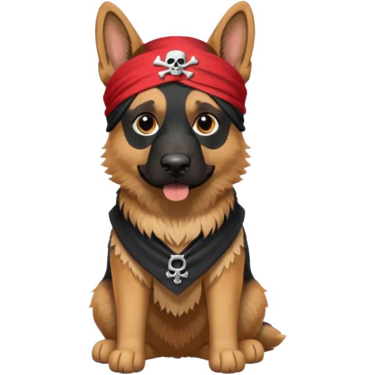 Pirate German shepherd full body  emoji