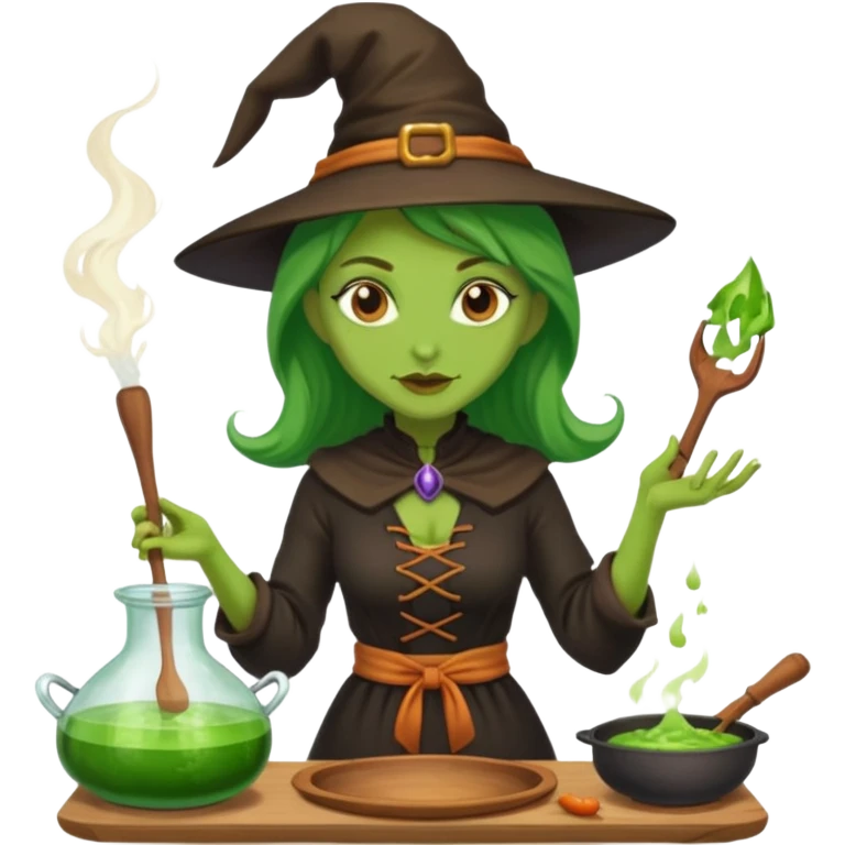green witch cooking potion emoji