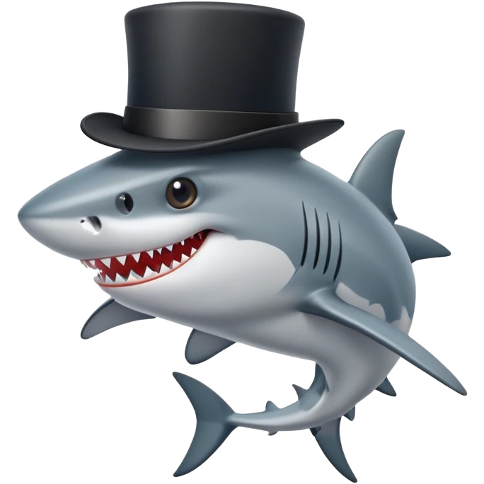 shark wearing a fancy black top hat emoji
