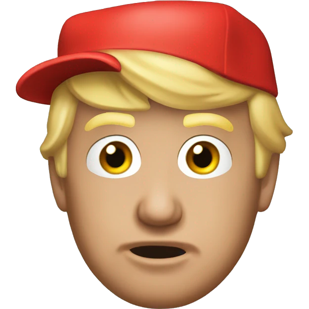 Donald trump emoji with a red cap  emoji