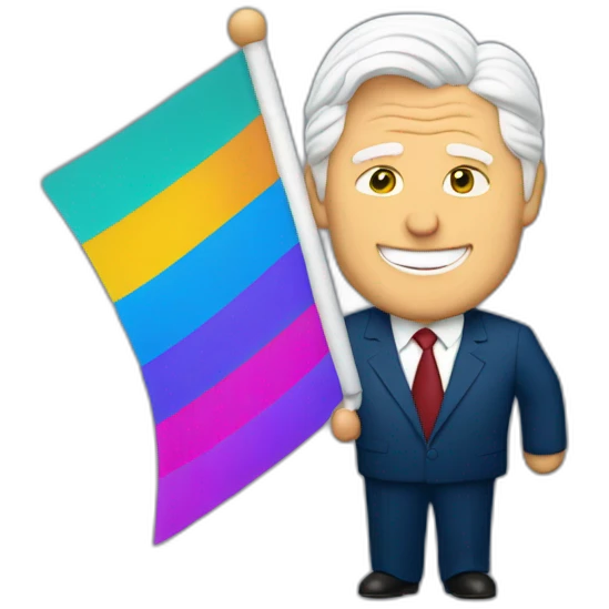 bill clinton holding transgender pride flag emoji