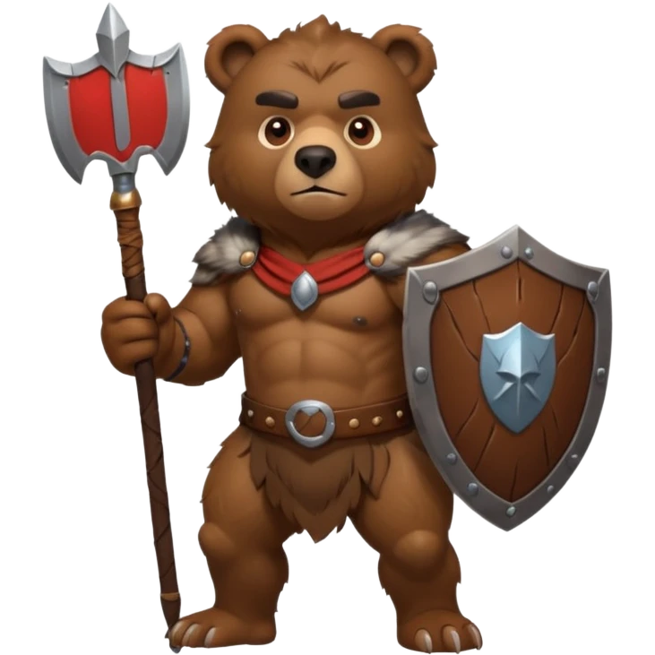bear defense warrior with shield emoji