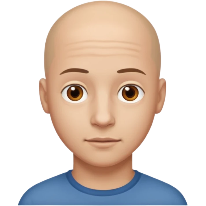 homme chauve jeune sans barbe yeux marrons emoji