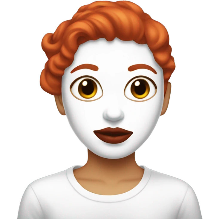 Mexican Red hair Lipstick Face covered in milk liquid emoji
