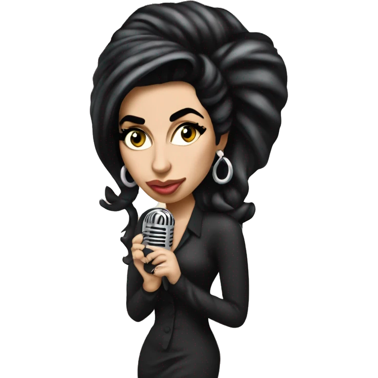 Amy winehouse with mirophone emoji