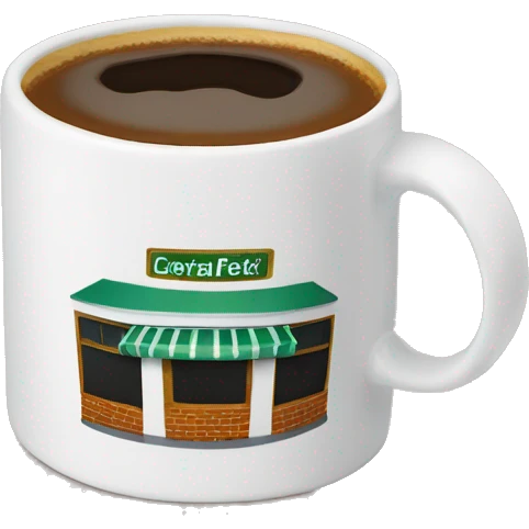Mug with ‘central perk’ writing emoji