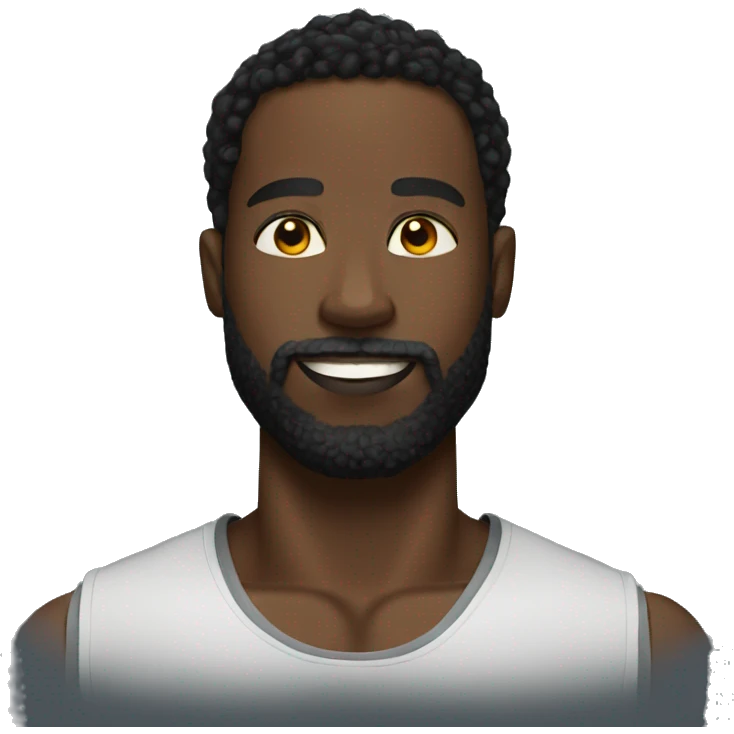 black boy with beard gym emoji