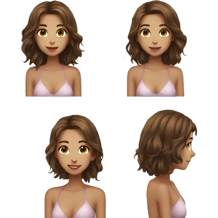 girl, beach pics, brown hair, cute emoji
