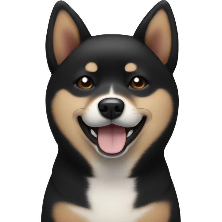 Black Shiba inu smile, eyes closed  emoji