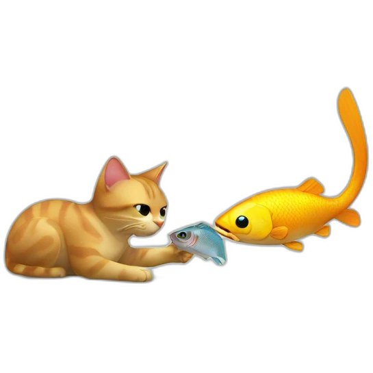 Cat theft a fish in his mouse emoji