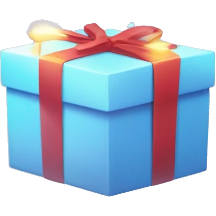 Open gift box with light shining out emoji