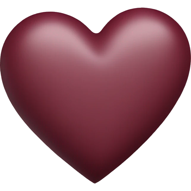 A burgundy colored heart emoji