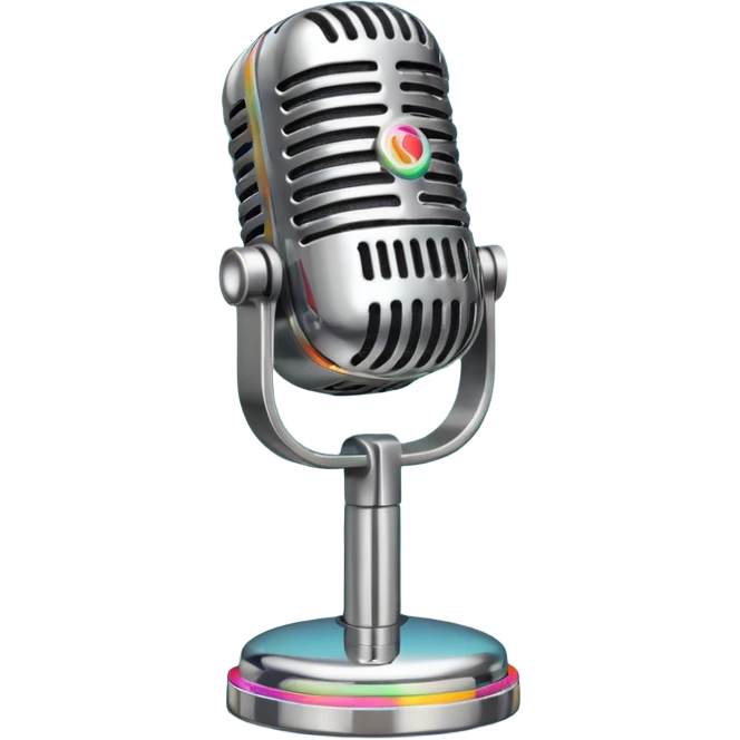 Microfono podcast vintage colorato emoji