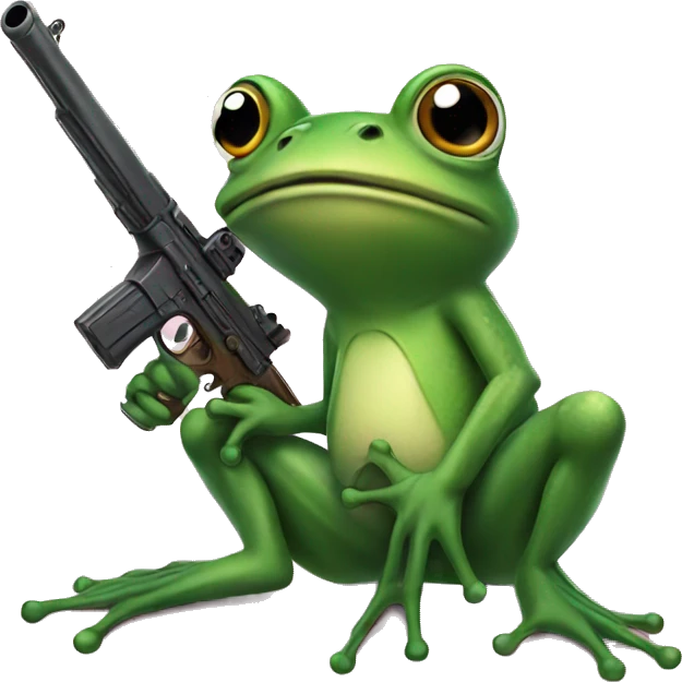 Frog with gun emoji