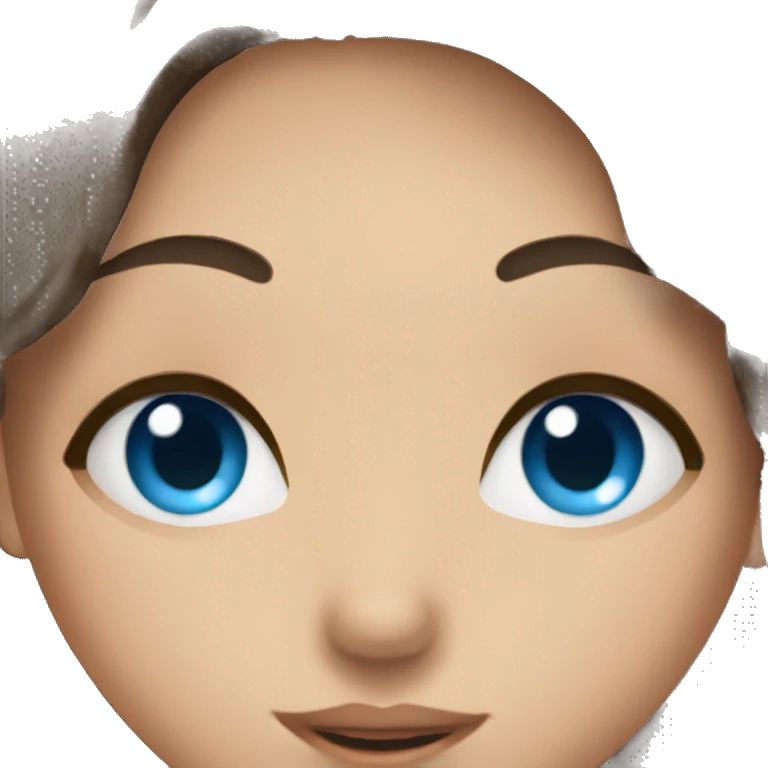 body with brown hair and blue eyes kissing a girl with blue eyes and long dark hair  emoji