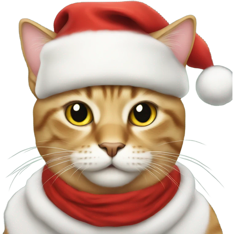 cat as santa emoji
