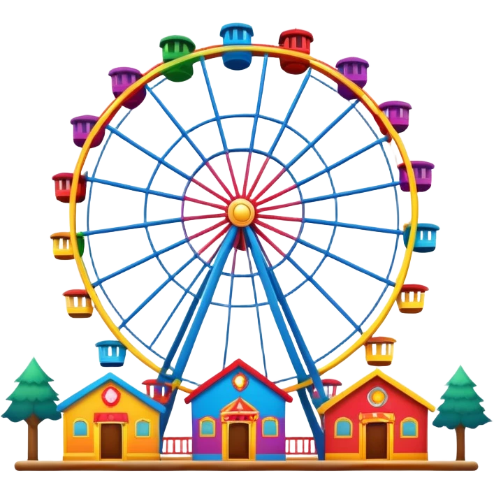 ferris wheel with colorful cabins, festive atmosphere emoji