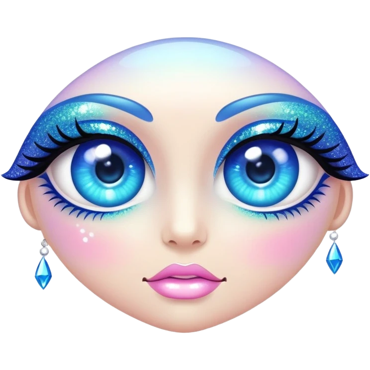 Iridescent big giant glistening glossy sparkly shiny glittery eyes emoji