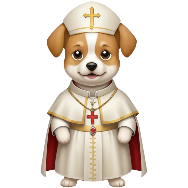 Dog wearing pope costume emoji