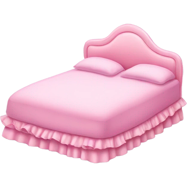 Pink princess ruffled bed  emoji
