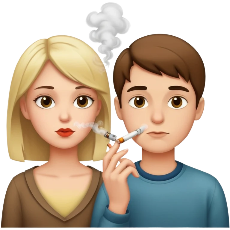 Boy and girl smoking emoji