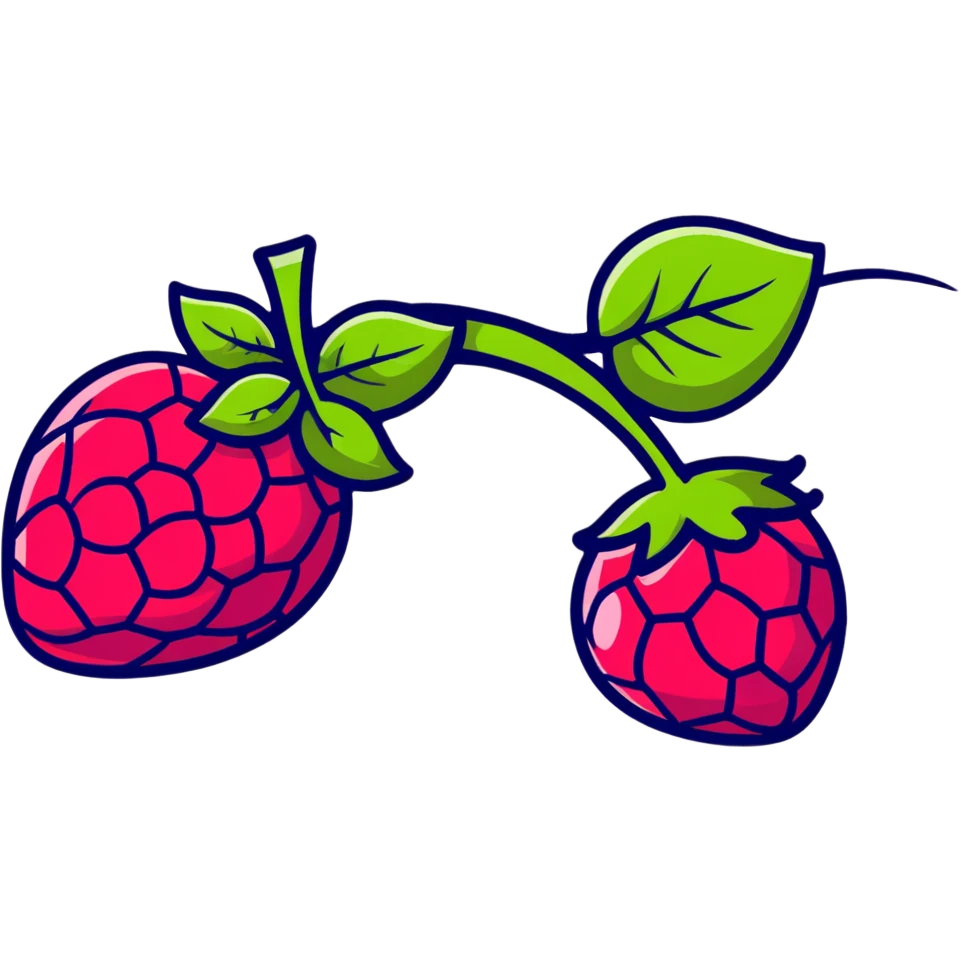 two raspberries emoji