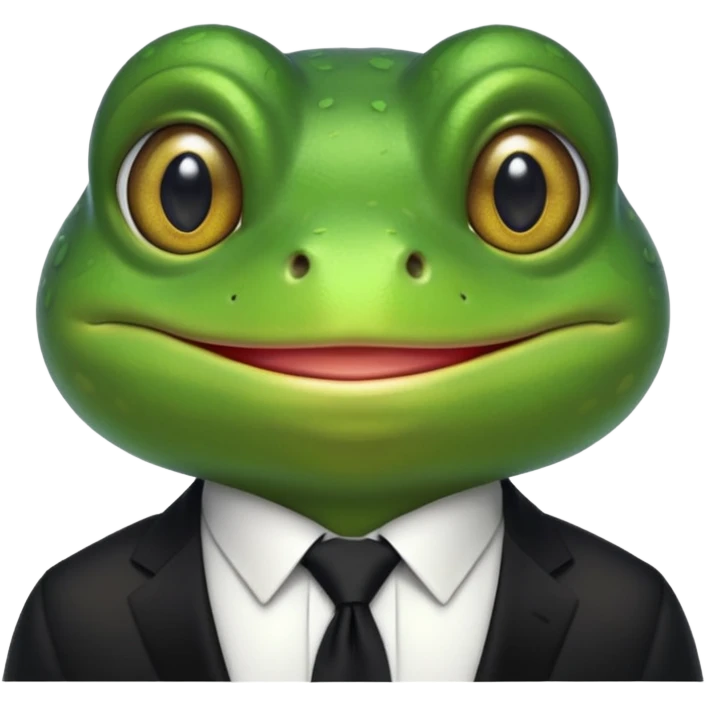 frog with tie emoji