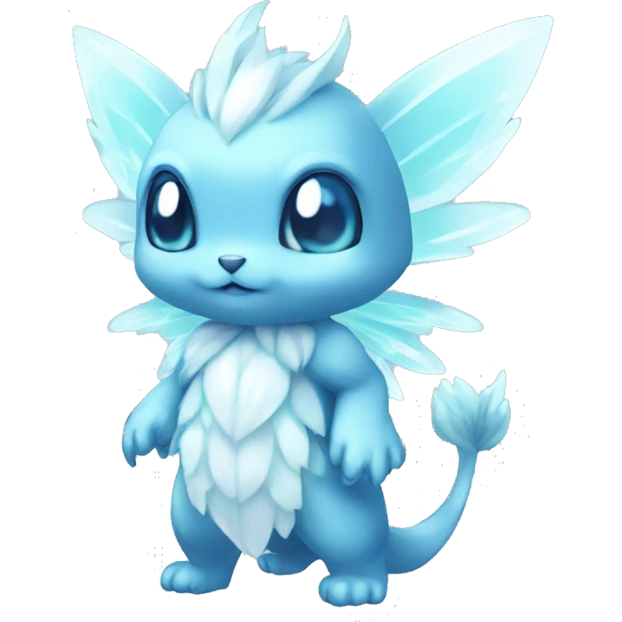 a anthro chibi-style crystal-type-fairy-type-ice-type Fakémon-hybrid full body emoji