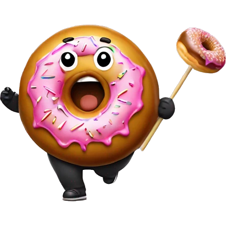fat person chasing donut on a stick emoji