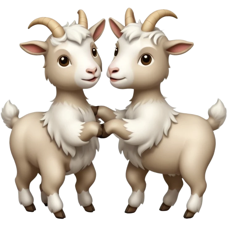 Two white goats dancing emoji