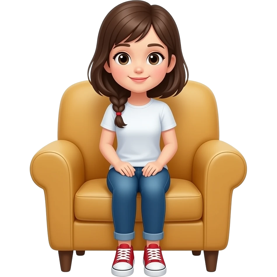 girl sitting in armchair emoji