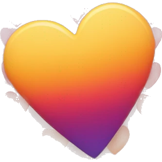 Sunset hue gradient heart emoji