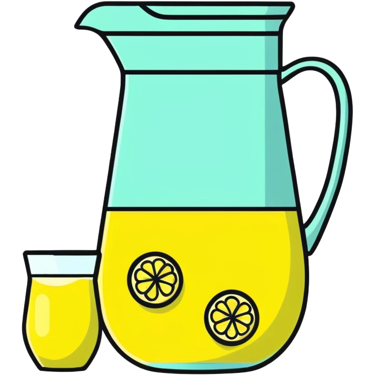 lemonade stand with pitcher of lemonade emoji