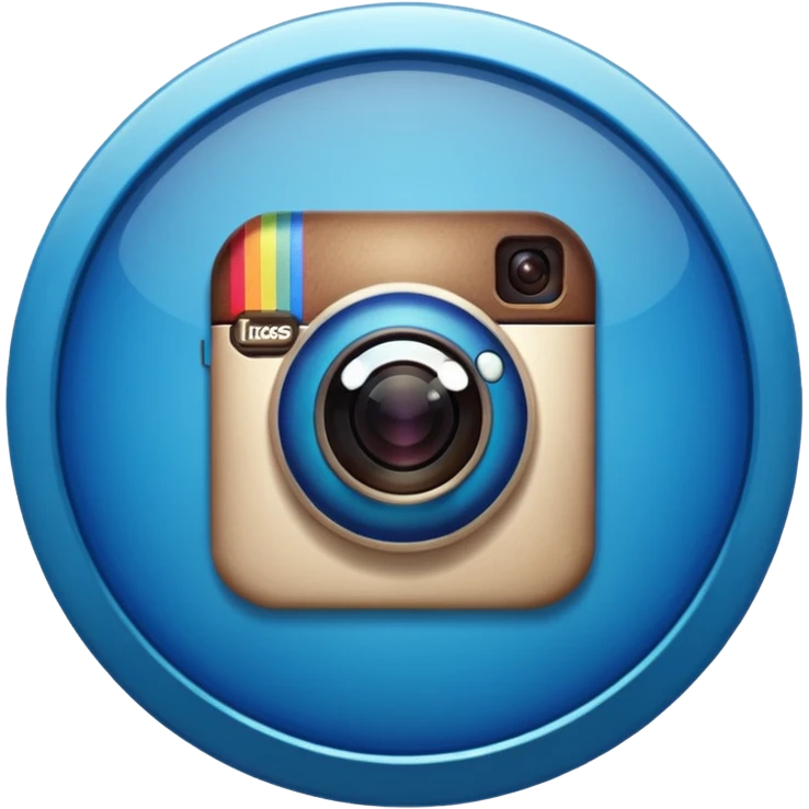 Badge V  Instagram bleu emoji