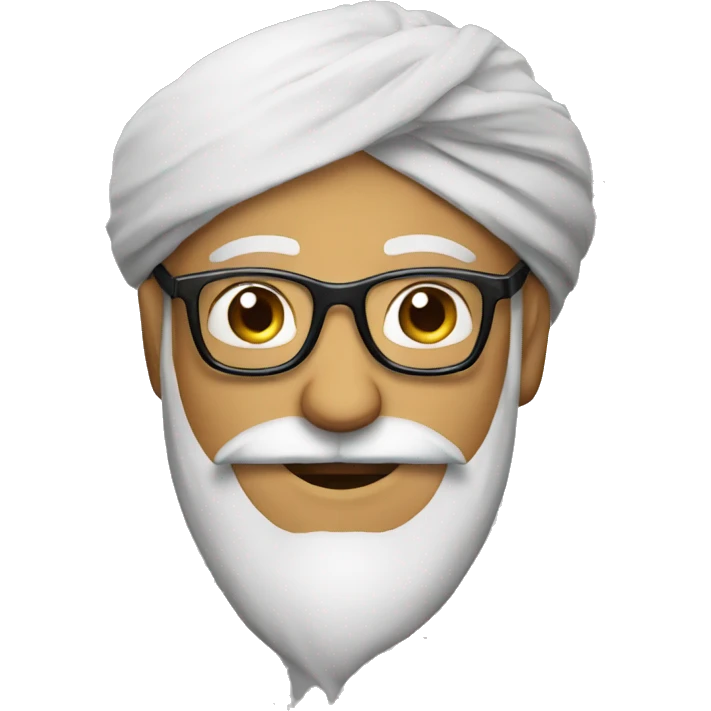 Sardar man with turban with beard with glasses emoji
