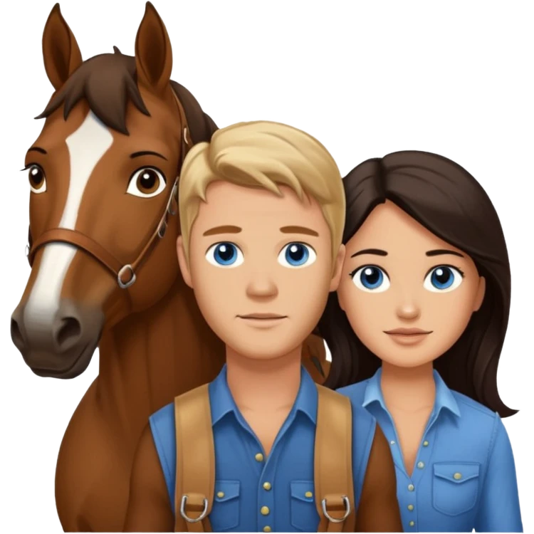 Remove rabbit ears from blue eyed trevor donovan with from brown eyed danica mckellan and all brown horse emoji