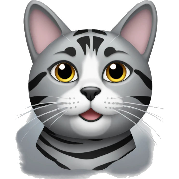 Grey cat with black stripes  emoji