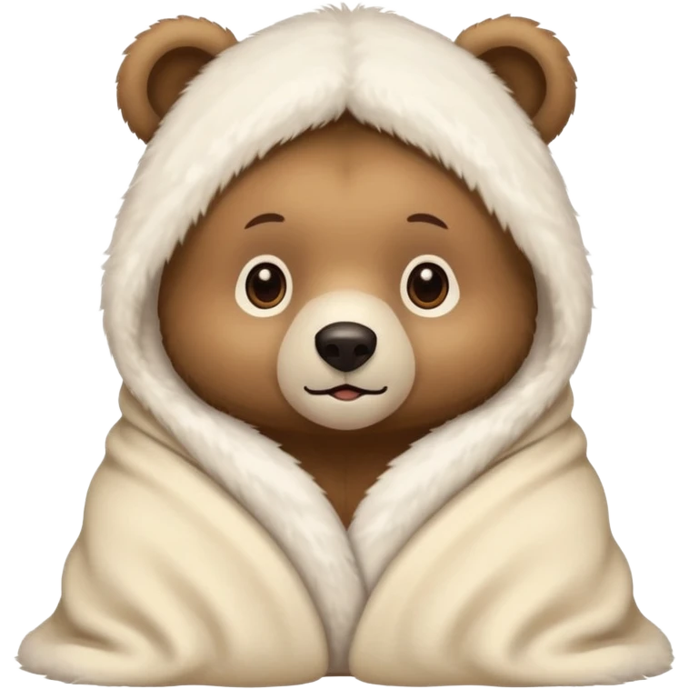 winter bear in a cream coloured blanked emoji