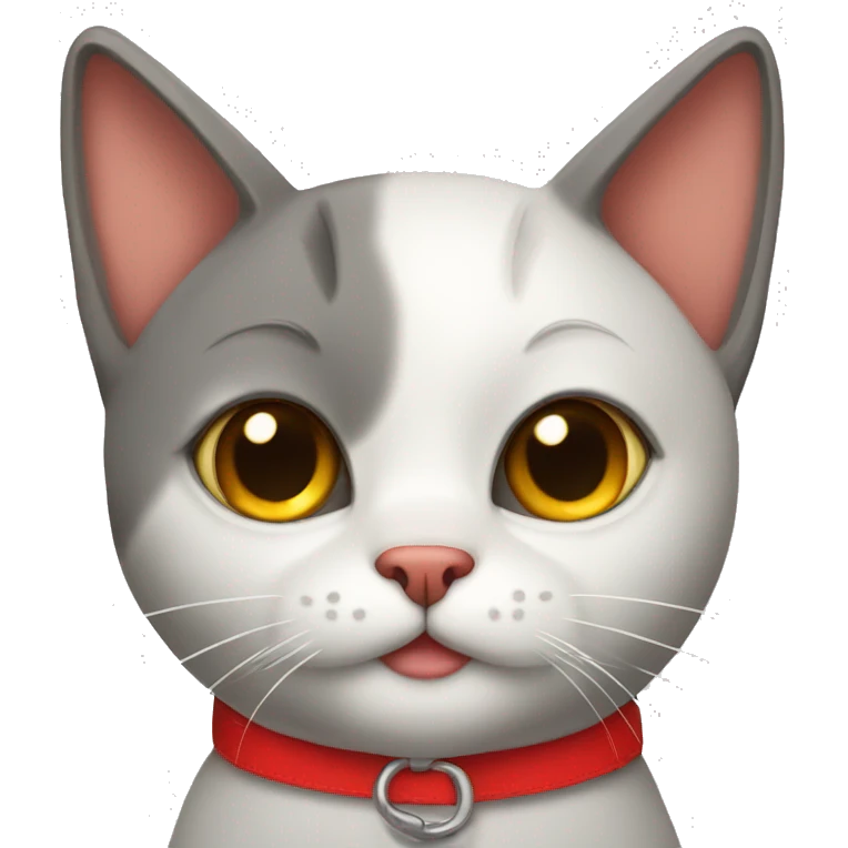 Cat wearing red collar emoji
