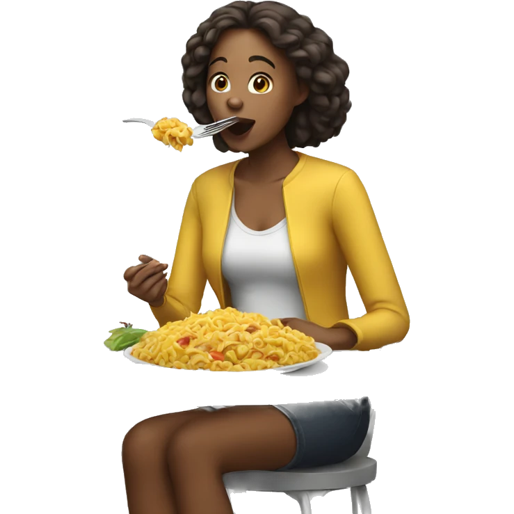 woman eating a lot emoji