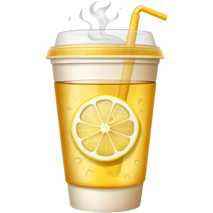 paper cup with tea and a slice of lemon emoji